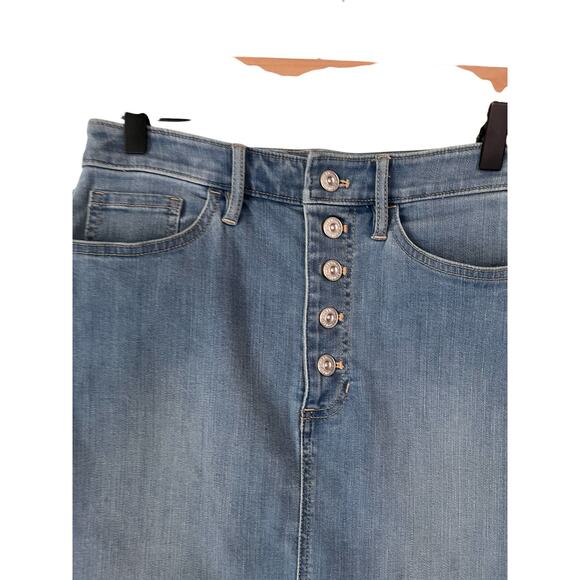 Banana Republic Womens Button Front Raw Hem Pencil Skirt Size 4 - Picture 2 of 7